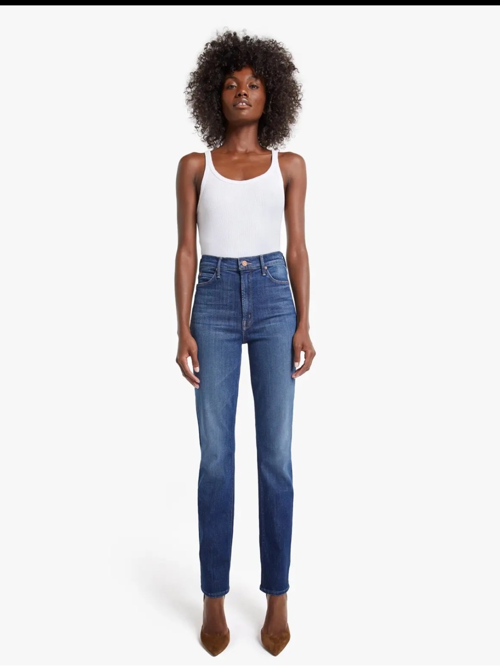 MOTHER The Dazzler Skimp High Rise Slim Straight Jeans Skunk At The Tea Party 27